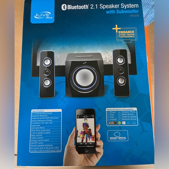 New in box ILive Bluetooth 2.1 Subwoofer Speaker System - Picture 2 of 4